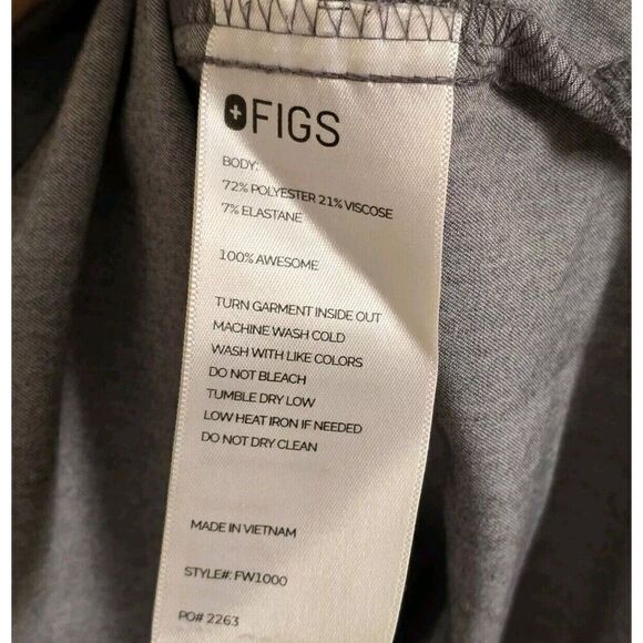 Figs Catrina Scrub Top One Pocket Graphite Size XL Gray - Picture 7 of 8